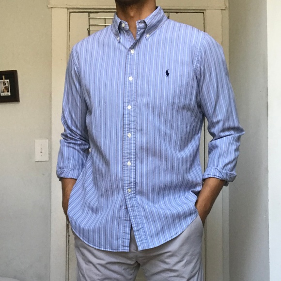 ralph lauren slim fit oxford shirt navy